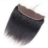 13*4yaki kinky striahgt frontal closure Virgin Hair ear to
