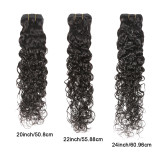 Cross-border real human hair Water Wave 3 Bundles With 4X4 Closure Human Hair