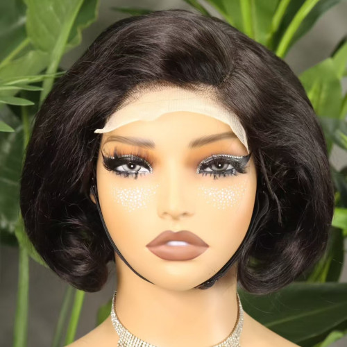 4*4lace Fumi Bob Pixie Cut Full density 100% human hair