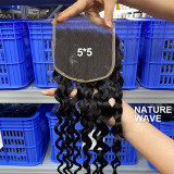 European and American cross-border human hair wigs 5*5 HD lace closure human hair wigs