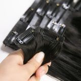 European and American cross-border clip-in human hair invisible seamless hair extensions clip-in human hair wigs