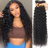 Real human hair extensions Water Wave Natural bundle, naturally thick