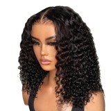 4*4 Closure wave curly Wig 250%density Indian Original Human
