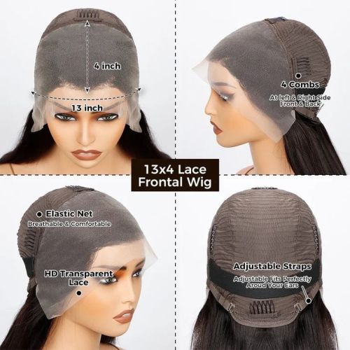 13*4 big lace glueless  human hair BOB wig large in stock