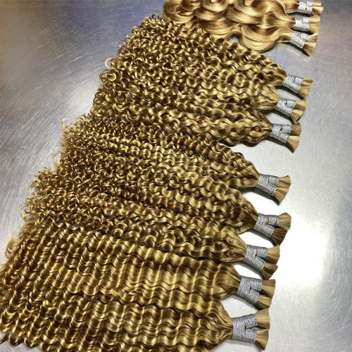 European and American cross-border real human hair wigs for women P27/30/613 bulk human hair full real hair wigs