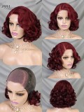 14Inch Bouncy Curly Genuine Hair Lace 4*4 Closure Wig