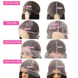 Transparency lace deep curly human hair wig for European and American foreign trade