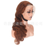 Human hair wig full head style 13*4 lace front wig cross-border European and American wholesale brown fashion big waves