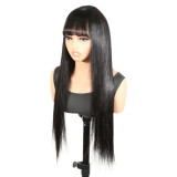 European and American wigs made of real human hair, 13X4 lace front bangs wig, straight hair, wholesale for cross-border foreign trade, women's real hair