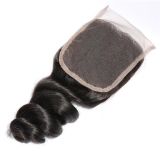 Human hair lace wig, smooth natural color, 4x4 full hand-woven loose waves, popular in Africa, Europe, and America