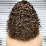 12AVietnamese hair HighlightWater curlyPiano fringebangs wig