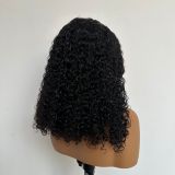 Machine-made half wig 3N1 pixie curly European and American style half wig with pixie curly real human hair