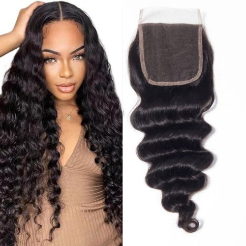Manufacturer's supply: 4x4 deep wave lace hand-woven human hair wig accessories, European and American cross-border, African, Xuchang in stock