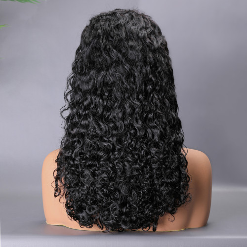 200%DD PixieCurl Frontal lace front human hair wig European and American style wig