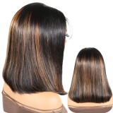 Ombra 1B30 bob 4x4 Lace Closure Human Hair, cut net, bleached knots, glueless drawstring
