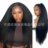 13*4 kinky straight wigs human hair foreign trade African style YAKI