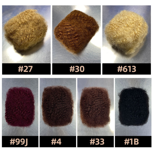 Afro Kinky Curly Bulk Human Hair Handmade Fluffy Wig Hairpiece 30g