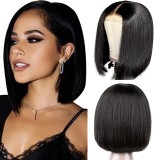 12A Brazilian Straight Bob 4*4 Closure Lace Wig Human Hair Wig