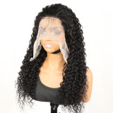 European and American wigs made of real human hair, 13x4 lace front deep wave real human hair wigs, cross-border wholesale