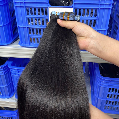 Customized real human hair tape-in extensions, yaki tape-in extensions, human hair, cross-border hair products