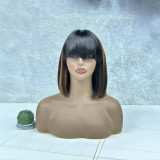 12A SDD 3*1 lace Fringe Straight Bob Indian Virgin Human Hai
