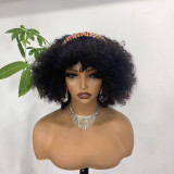 100% human hair Fringe Curly Bob 300%density Short Curly Bob