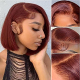 13x4 Reddish Brown Bob Wig Human Hair