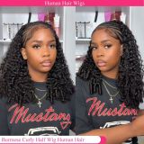 3-in-1 Burmese curly half wig machine-made