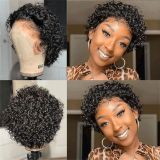 Realistic wig European and American pixie 13*1 lace front short curly hair wig