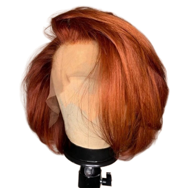 10A Brazilian 350# Pixie Bob With 13*4 Frontal Wig Human Hair