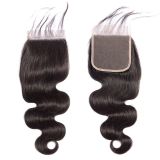Cross-border European, American, and African wigs, 4*4 transparent lace, real human hair, smooth hair lace block, large wave body wave