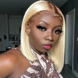 12A 4*4 Closure Lace Glueless Blonde 4T613# Straight Bob