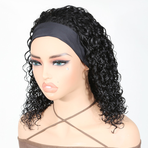 European and American wigs made from real human hair, ice silk headband, bob water wave headpiece, foreign trade cross-border wholesale