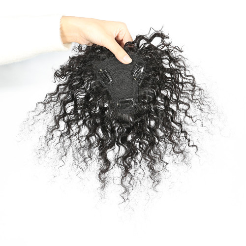 kinky curly/deep/water wave Toppers human hair wigs for hair replacement, cross-border