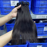 Human hair wigs, full human hair straight hair bundles, in stock for foreign trade