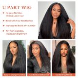 European and American wigs made from real human hair for women, machine-made U-shaped headgear, kinky straight wigs, same style as worn by celebrities, for cross-border sales
