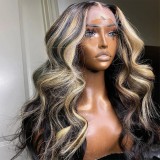 Highlight 13*6 Lace frontal Body Wave Long wig  human hair