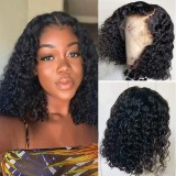 4*4lace Water wave Bob Brazilian original Human hair Wig