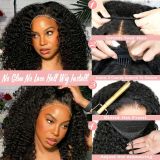 half wig 3N1 Burmese curly machine-made half wig made of real Burmese hair