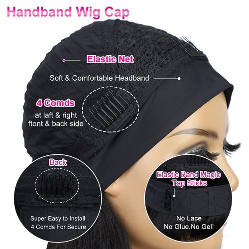 Wig made of real human hair for women, machine-made with ice silk headband, straight Bob hairstyle, foreign trade cross-border wholesale of real human hair wigs