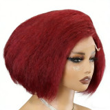Kinky Straight SDD 13*4Frontal lace Fumi Bob 300%density hum