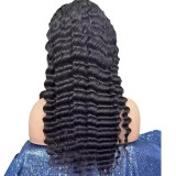 Full head lace front wig made of real human hair, 13*4 deep wave wig