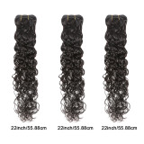 Cross-border real human hair Water Wave 3 Bundles With 4X4 Closure Human Hair