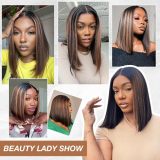 5X5 Highlight Lace Front 1B/30 human hair wig