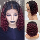 12A 4*4 closure Glueless Deep Curly Bob 200% density Indian