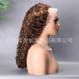 DoubleDrawnPixieCurly European and American wig, front lace, real human hair, wig 4/30, hand-woven short hair