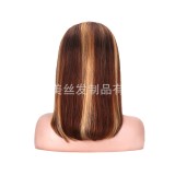 Short wig for women, full head, cross-border, 4/2713*4 BoB wig, human hair lace short wig