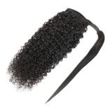 European and American wigs made of real human hair for women, straight ponytail, kinky curly ponytail, long straight hair, foreign trade