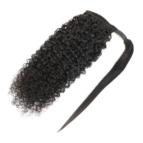 European and American wigs made of real human hair for women, straight ponytail, kinky curly ponytail, long straight hair, foreign trade