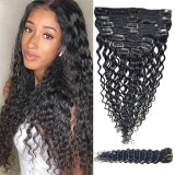 Clip-in Hair Extensions 8pcs with 18 Clips Double Weft Real Human Hair